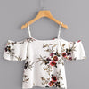 Image of Women Summer Printed Blouse Cold Shoulder Top