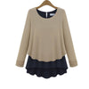 Image of Two-piece stitching thick chiffon shirt bottoming shirt sweater long-sleeved