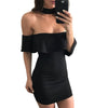 Image of Off Shoulder Summer Dress 2017 Women Sexy Lotus Leaf Mini Black Party Dress Slim Clothes for Women plus size#LSN