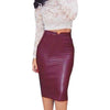 Image of 2017 New Women High Waist Classic Faux Leather Skirt Chic Slim Bodycon Pencil Skirts Party Thin Package Hip Saia Feminina