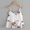 Image of 2017 Summer Chiffon Floral printing Blouse Women Casual Sleeveless Crop Top Vest Tank Shirt Cami Top Camisoles White Black