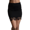 Image of Sexy Black Lace Stitching Skirt Women High Waist Mini Short Skirt Hem Pencil Skirt Female Short Faldas Jupe Femme