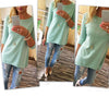 Image of Hot Sale Fashion Women Autumn Winter Blouses Loose Pullover Shirt Three Quarter Tops Blouse Yellow Pink Blue Green Shirt Blusa