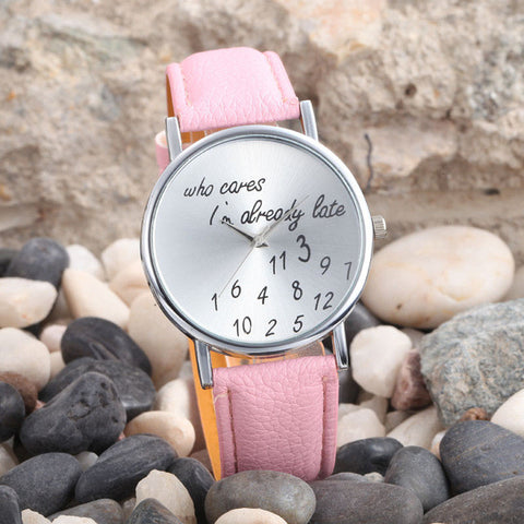 PU Leather Watch Fashion Women Wrist Watch Numbers Women Quarta dress Watch Relogio Feminino