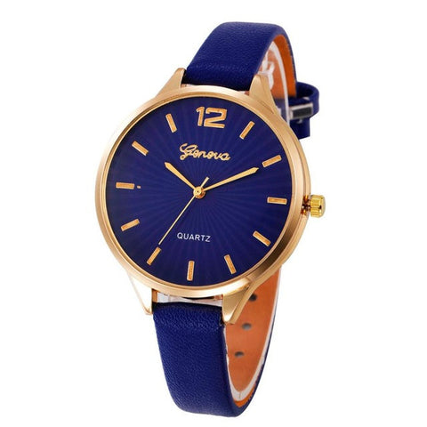 Genvivia Women Watch montre sport femme Casual Quartz Checkers Faux Leather Analog Wrist relogios de pulso feminino Waterproof