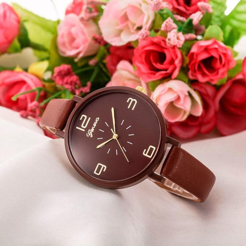 Elegant Watches Women Fashion Quartz Watch Faux Leather Ladies Bracelet Watches Clock Female Dress Relogios reloj mujer #504