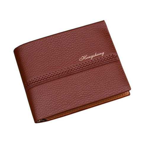 Hengsheng  Men Short black leather men's wallet Card Holder men Purse Drop shipping #7m