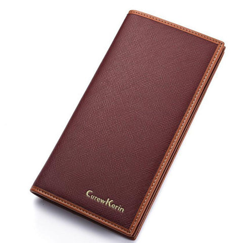 Curewe Kerien Men Business Fashion Leather Card Cash Receipt Holder Organizer Bifold Wallet Men Long Purse