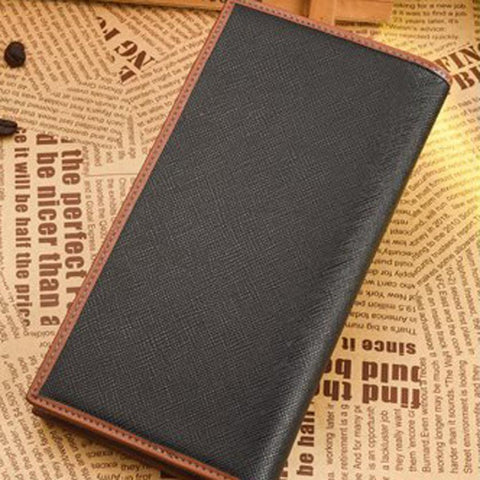 Curewe Kerien Men Business Fashion Leather Card Cash Receipt Holder Organizer Bifold Wallet Men Long Purse