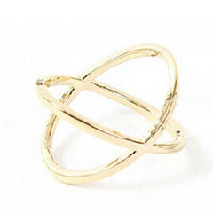 Cross the three-dimensional hollow around ring Women Finger X Cross Three-dimensional Hollow Out Alloy Ring