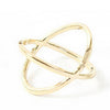 Image of Cross the three-dimensional hollow around ring Women Finger X Cross Three-dimensional Hollow Out Alloy Ring