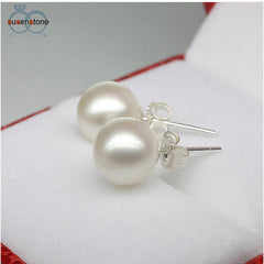 SUSENSTONE Fashion Women Silver Crystal Rhinestone Pearl Ear Earrings Jewelry