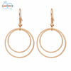 Image of SUSENSTONE Minimalist Personality Geometry Double Circle Earrings Drop Earrings