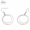 Image of SUSENSTONE Minimalist Personality Geometry Double Circle Earrings Drop Earrings