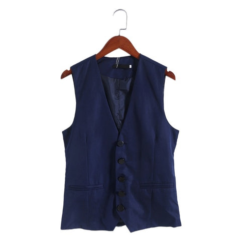 KLV 2017 New Dress Vests For Men Slim Fit Mens Suit Vest Male Waistcoat Gilet Homme Casual Sleeveless Formal Business Jacket