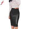 Image of 2017 New Women High Waist Classic Faux Leather Skirt Chic Slim Bodycon Pencil Skirts Party Thin Package Hip Saia Feminina