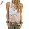 Image of Women Blouses Womens Floral Lace Crochet Tank Top Women's Fashion Loose Casual Sleeveless Big Size Blouse