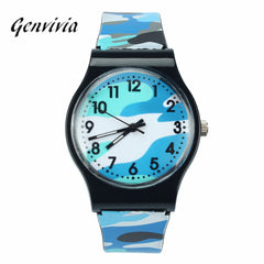 GENVIVIA Brand Kids Watches Montre Enfant Garcon Waterproof 2017 Camouflage Children Watch Quartz Wristwatch For Girls Boys