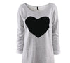 Image of Fashion Women Love Heart Printed Long Sleeved Round Neck T-Shirt S