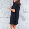 Image of Womens Casual Solid Short Sleeveless Boyfriend Pocket Plain Dress