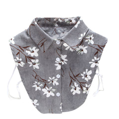 Women New Print Floral Blouse False Collar Clothes Shirt Detachable Collars