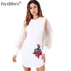 Image of 2017 new fashion ladies flounced bag hip gauze bubble sleeve dress S M L