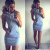 Image of Fashion Womens Summer Casual Sleeveless Hoody Dress