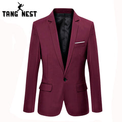 TANGNEST Plus 9 Colors Men Blazer 2018 Fashion Slim Blazer Men Single Breasted Solid Comfortable Men Suit Asian Size MWX261