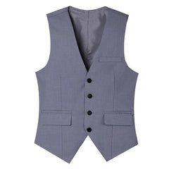 TANGNEST Hot Sale 2018 Spring Autumn Single-breasted Man Vest Slim V-neck Suit Vest Male Black Grey Asian Size MWB181