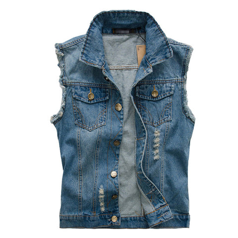 TANGNEST Plus Size 5XL Fashion Men Denim Vest 2018 Hot Sale Casual Cool Jeans Vest Slim Single-breasted Vest Popular Male MWB176