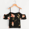 Image of Women Summer Printed Blouse Cold Shoulder Top