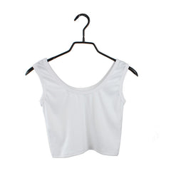 Women Tight Crop Top Skinny O-Neck T-Shirts Sports Dance Short Vest