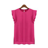 Image of 1PC Womens Casual Loose Chiffon Short Tulip Sleeve Blouse Shirt Tops