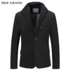 Image of HEE GRAND Men Casual Blazer 2018 New Whole Cotton Material Single Breasted Special Collar Design Slim Blazer Masculino MWX388