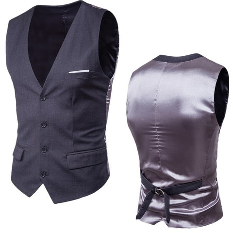 2018 Spring Slimming Dress Vest For Men Male Causal Waistcoat  Sleeveless Blazer Plus Size Formale Gilet Suit Vest 4XL 5XL 6XL