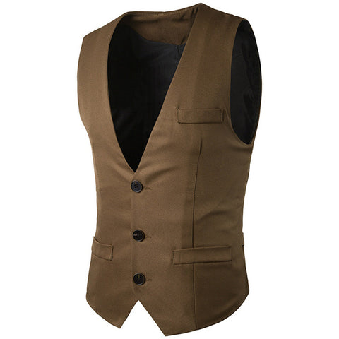 2018 Fashion New Spring Slimming Dress Vest For Men Male Causal Waistcoat Sleeveless Jacket Formale Gilet Suit Vest Homme