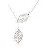 Image of 1PC Womens Girls Simple Metal Double Leaf Pendant Alloy Choker Necklace