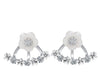 Image of Crystal Studded Flower Ear Jacket Earrings