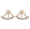 Image of Crystal Studded Flower Ear Jacket Earrings