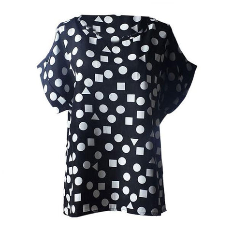 Women Blouses Short Sleeve Casual Flower Print Tropical Chiffon Shirt