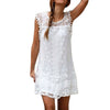 Image of Women Casual Lace Sleeveless Beach Short Dress Tassel Mini Dress