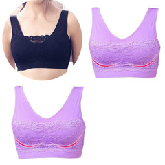 Lace Women Seamless Sport Wireless Adjustable Push Up Bra Lingerie Padded Underwear Tank Top Bikini Yoga Fitness Suits Sleep Vest