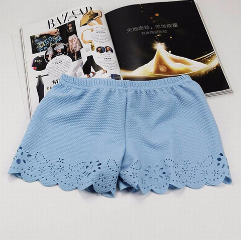 Fashion Beauty Girls Anti Burning Flower Three Pant Hollow Out Short Elastic Breathable Skinny Pants Accessories Intimate Pant