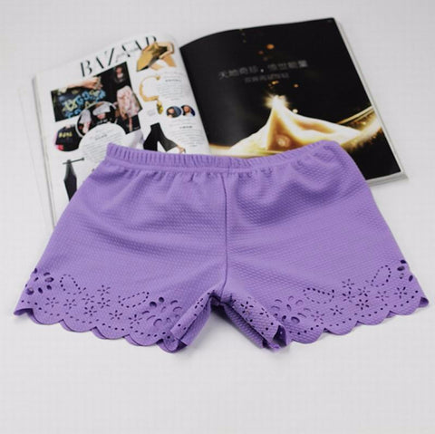 Fashion Beauty Girls Anti Burning Flower Three Pant Hollow Out Short Elastic Breathable Skinny Pants Accessories Intimate Pant